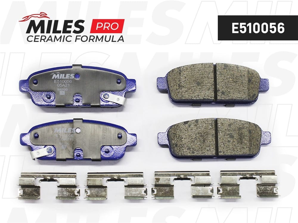 MILES E510056 Колодки тормозные задние (Смесь CERAMIC серия PRO) CHEVROLET CRUZE 09-/ORLANDO 11-/OPEL ASTRA J 10- (TRW GDB1844) E510056