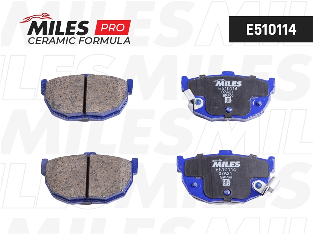 MILES E510114 Колодки тормозные задние (Смесь CERAMIC серия PRO) HYUNDAI ELANTRA 00-/LANTRA 90-00/KIA CERATO 04- (TRW GDB3170) E510114