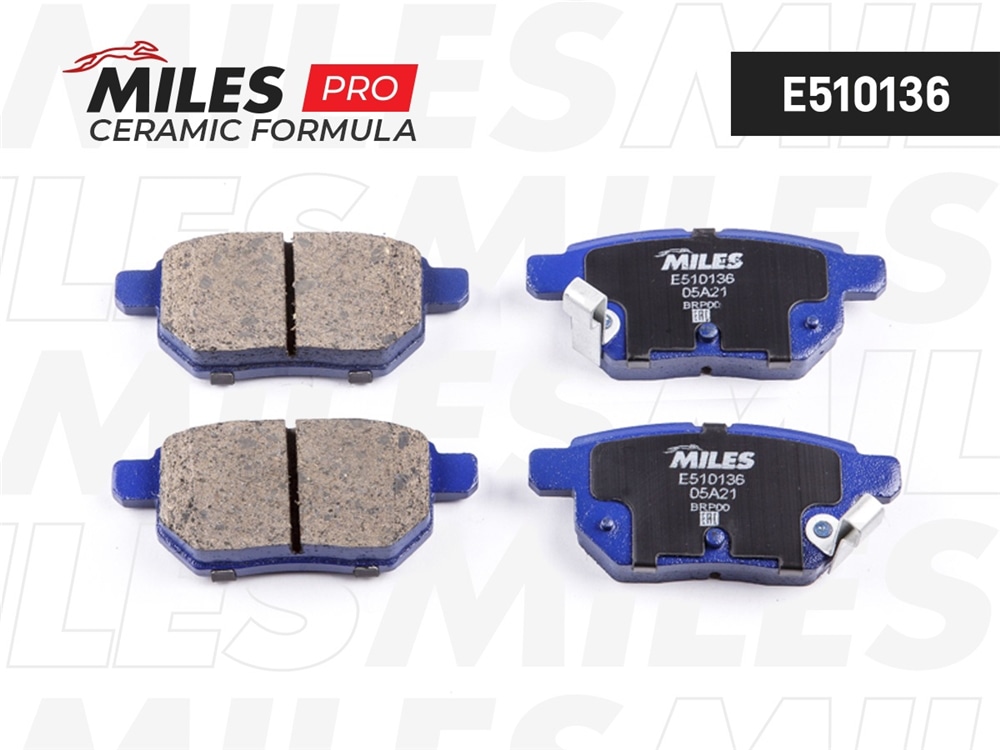 MILES E510136 Колодки тормозные TOYOTA COROLLA 1.4 VVT-I 02-/AURIS 1.6/1.4 07- зад. Ceramic PRO