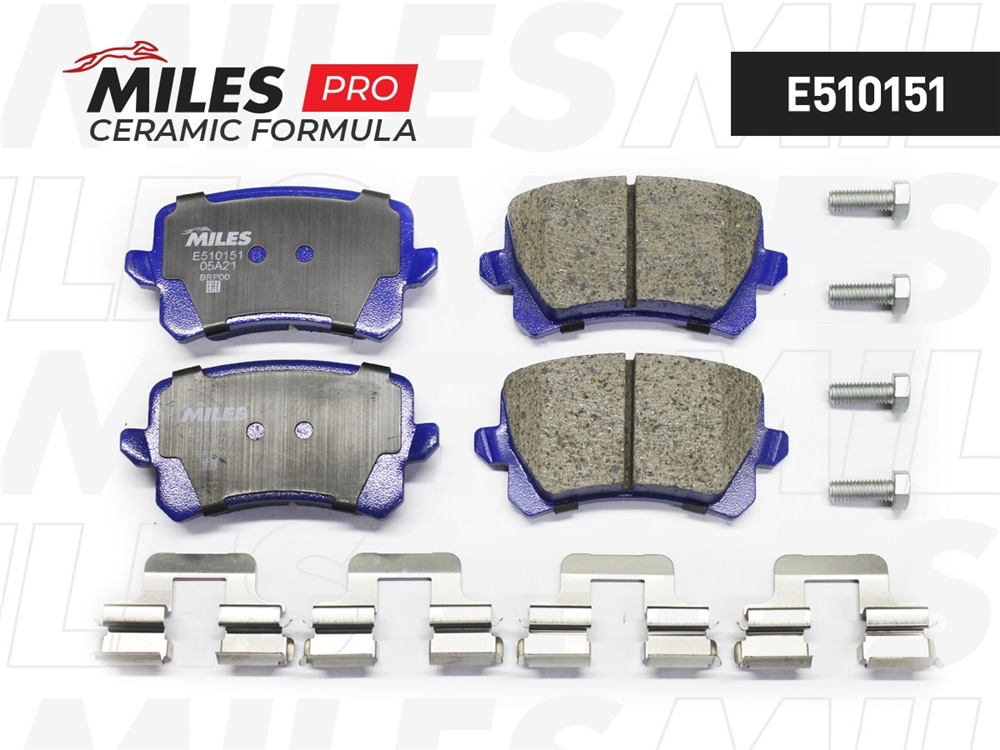 MILES E510151 Колодки тормозные задние (Смесь CERAMIC серия PRO) VW PASSAT/SHARAN 10-/TIGUAN 07-/SEAT ALHAMBRA 10- (TRW GDB1763) E510151