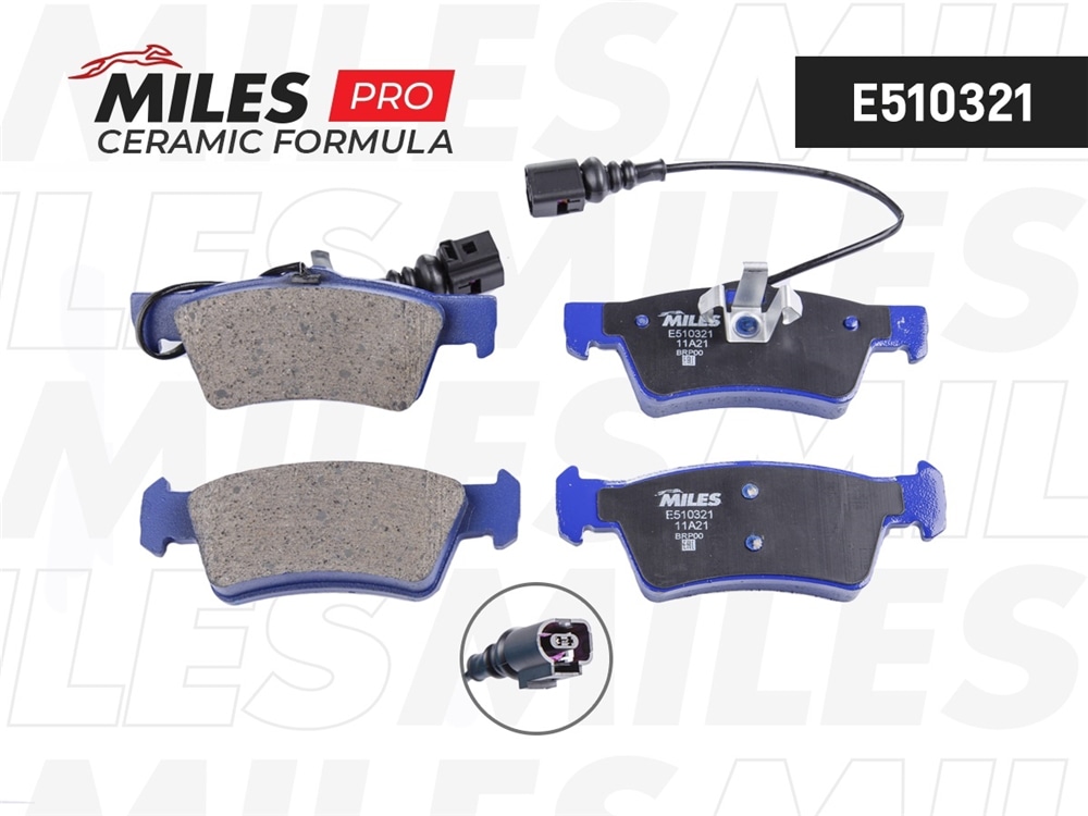 MILES E510321 Колодки тормозные VW TOUAREG 02-10 зад. с датч. Ceramic PRO