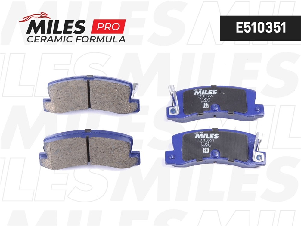 MILES E510351 Колодки тормозные задние (Смесь CERAMIC серия PRO) TOYOTA AVENSIS/CAMRY/CARINA/CELICA/COROLLA 86-03 (TRW GDB1168) E510351