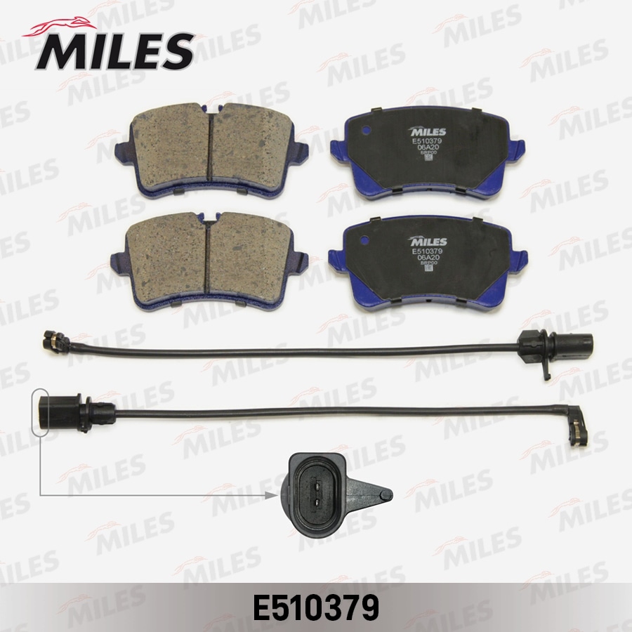 MILES E510379 Колодки тормозные задние (с датчиком) (Смесь CERAMIC серия PRO) AUDI A6 11-/A7 10- (TRW GDB1902) E510379