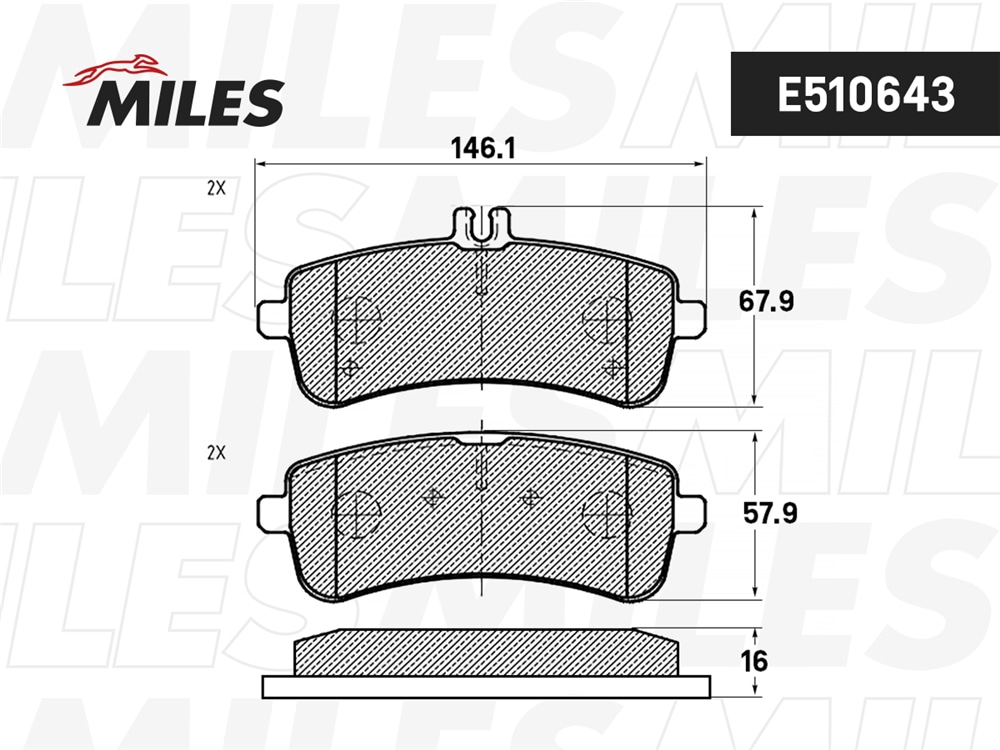 MILES E510643 Колодки тормозные MB W222 13- зад. Ceramic PRO