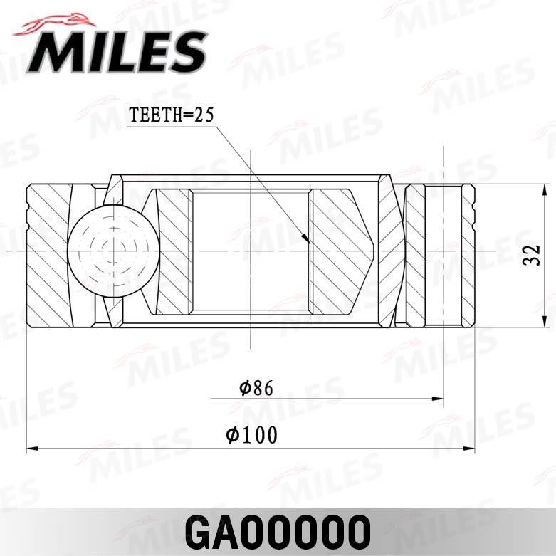 MILES GA00000 ШРУС FORD GRANADA/SCORPIO 1.7-2.9 77-94 нар./внутр.