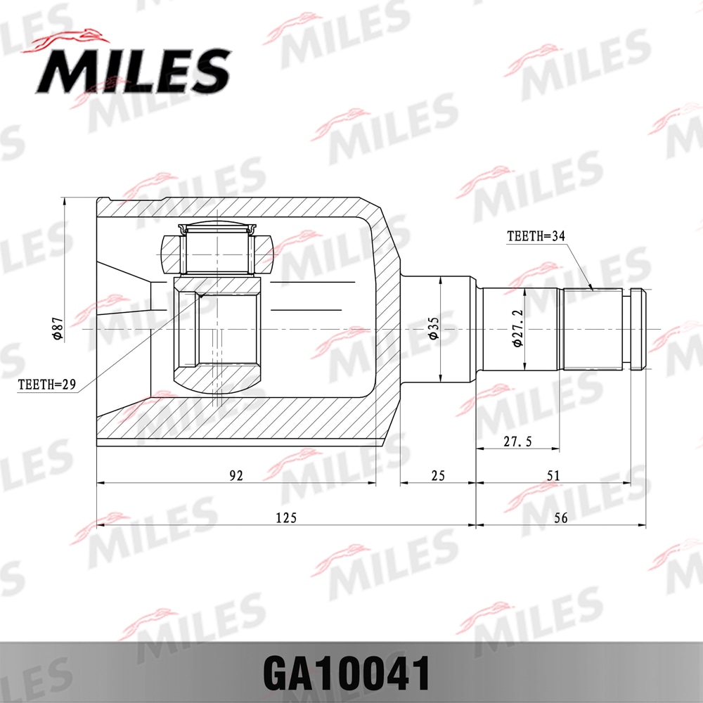 MILES GA10041 ШРУС DAEWOO ESPERO (GSP 608002) GA10041