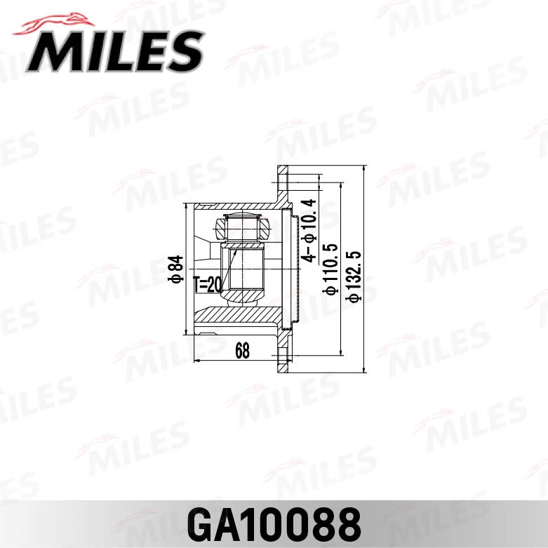 MILES GA10088 ШРУС внутренний задний TOYOTA CRESTA GX90,JZX9#,LX90,SX90 1992.10-1996.09 [JP] GA10088