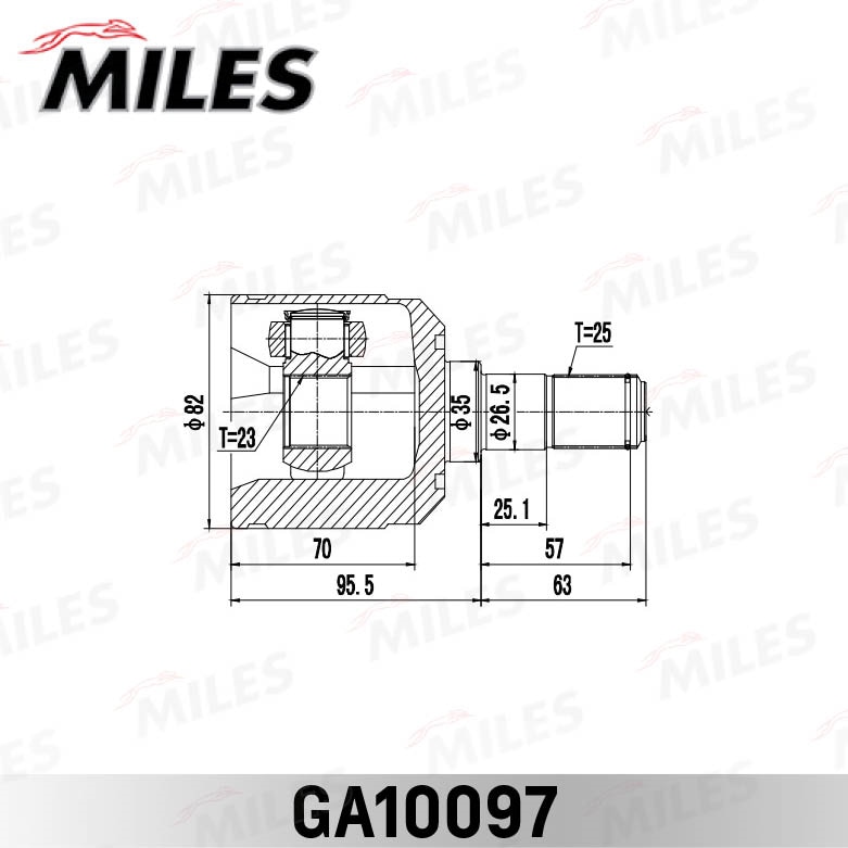 MILES GA10097 ШРУС MITSUBISHI SPACE RUNNER 91-98 внутр.