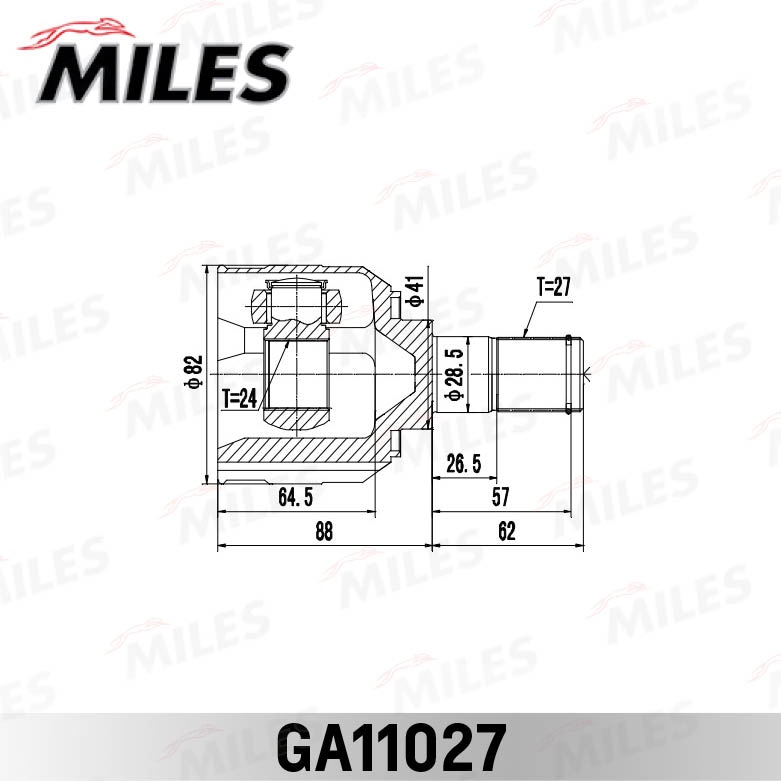 MILES GA11027 ШРУС KIA SOUL 08 (2008-) (GEN) внутр.лев.