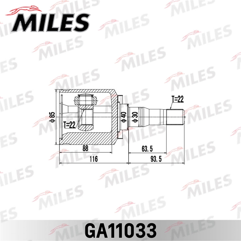 MILES GA11033 ШРУС LADA 2121 внутр. Лев.