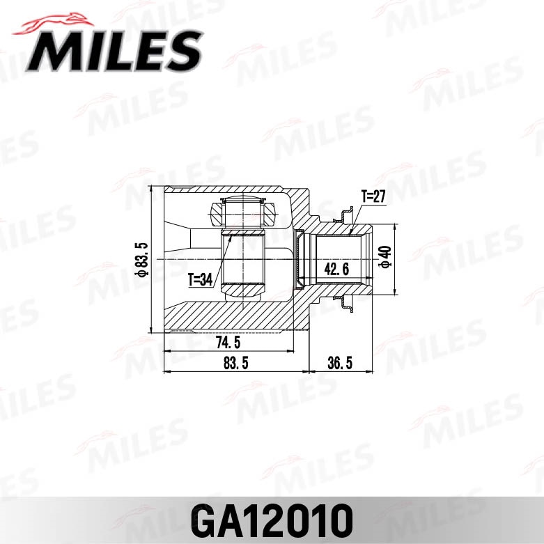 MILES GA12010 ШРУС внутренний правый HONDA ACCORD CL 2002-2008 GA12010