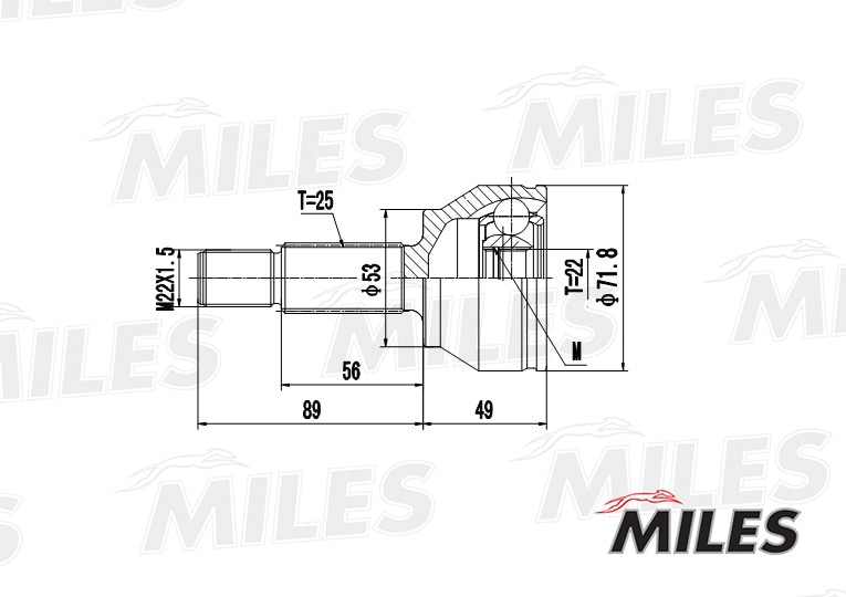 MILES GA20102 ШРУС FORD FIESTA/FUSION 1.2-1.4 01- нар.