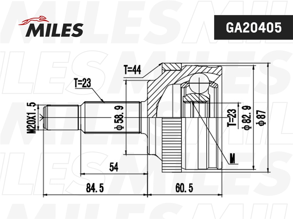 MILES GA20405 ШРУС RENAULT SCENIC 1.9D-2.0 00-03 нар. (ABS)