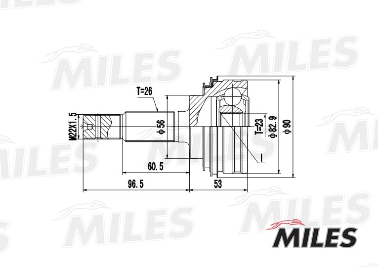 MILES GA20480 ШРУС наружный TOYOTA COROLLA/CARINA 1.3-1.6 83-92 (GKN 302109) GA20480