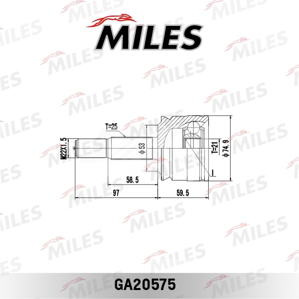 MILES GA20575 ШРУС MITSUBISHI COLT VI 1.1-1.5 02-12 нар.