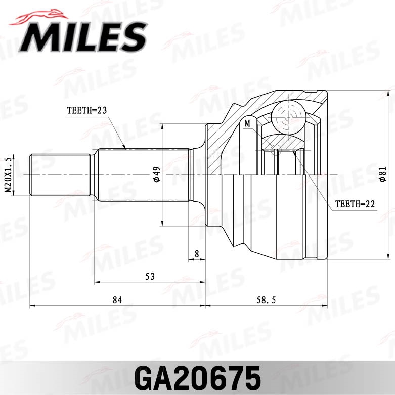 MILES GA20675 ШРУС LADA XRAY 15- нар. (КПП VAZ)