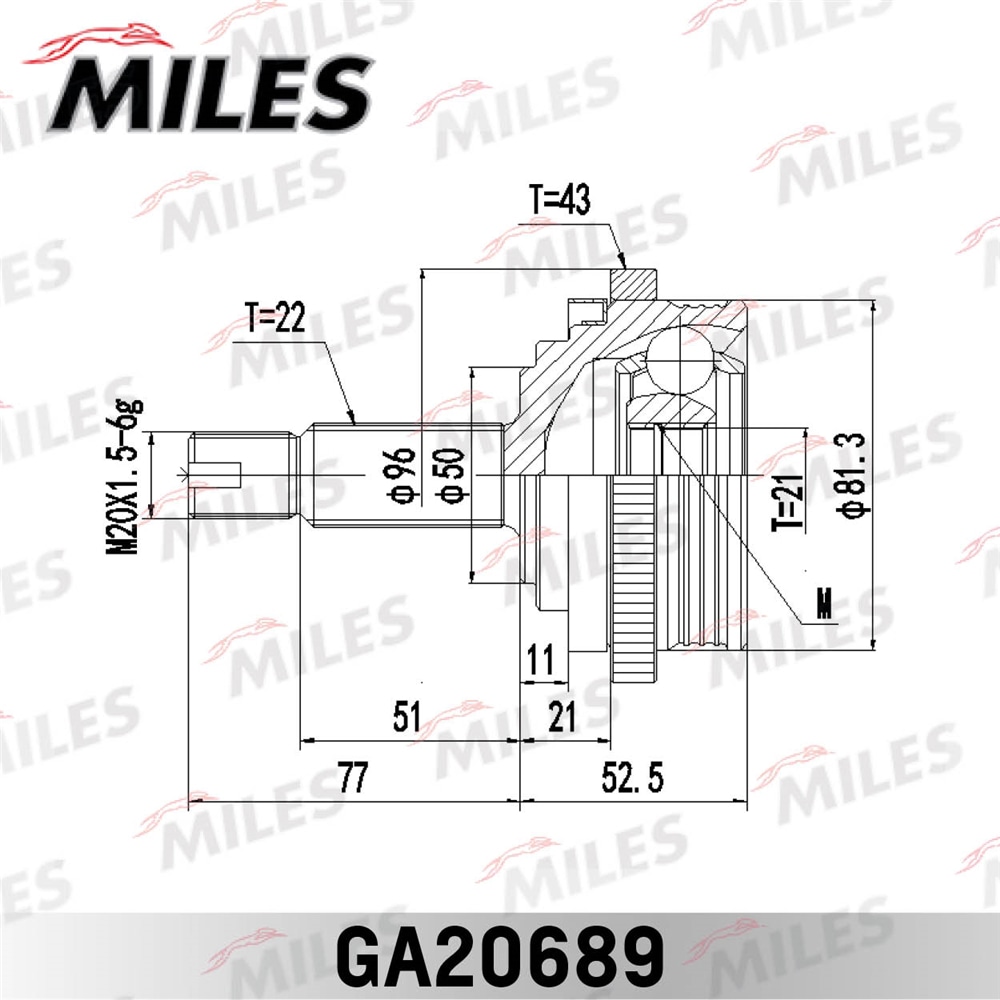 MILES GA20689 ШРУС LADA GRANTA AT нар.