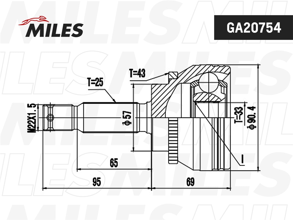 MILES GA20754 ШРУС MITSUBISHI GALANT DJ1A/DJ3A/DJ5A 06- нар.