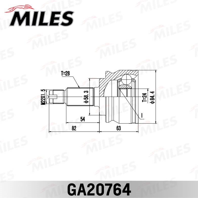 MILES GA20764 ШРУС SUZUKI GRAND VITARA JB416/420 06-14 нар.