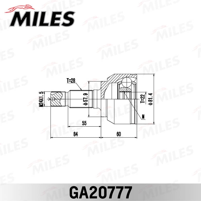 MILES GA20777 ШРУС LAND ROVER FREELANDER II 06- нар.зад.