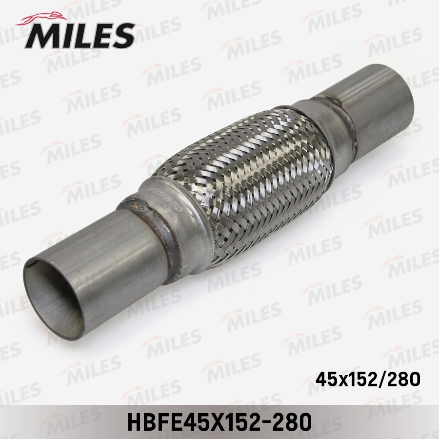 MILES HBFE45X152280 Труба гофрированная (гофра) патрубками и внутренним плетением 45X152-280 (BOSAL 265-701) HBFE45X152-280