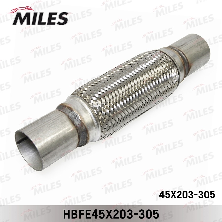 MILES HBFE45X203305 Труба гофрированная с патрубками и внутр. плетением 45X203-305