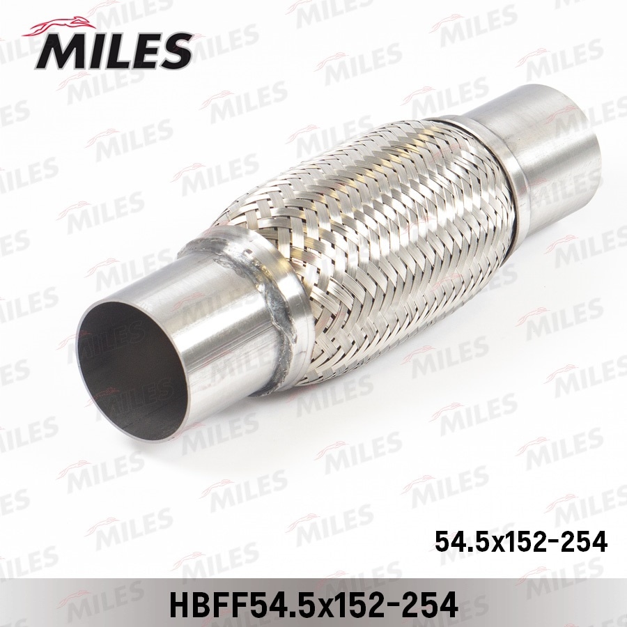 MILES HBFF545X152254 Труба гофрированная (гофра) патрубками и металлорукавом 54.5X152-254 (BOSAL 265-627) HBFF54.5X152-254