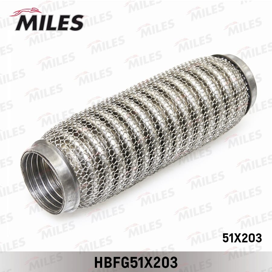 MILES HBFG51X203 Гофра глушителя с кольцевым плетением и внутренним металлорукавом 51X203