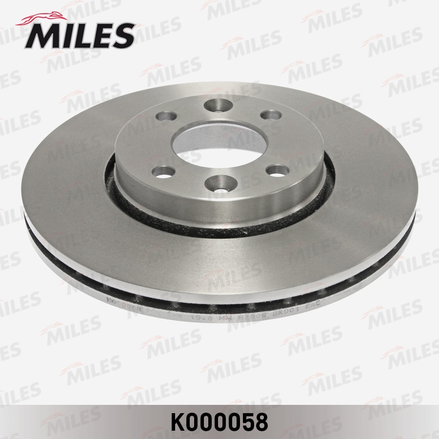 MILES K000058 Диск тормозной передний D260мм. вентилируемый NISSAN MICRA 03-/NOTE 06-/RENAULT MEGANE 03-/CLIO 05- (TRW DF4364) K000058