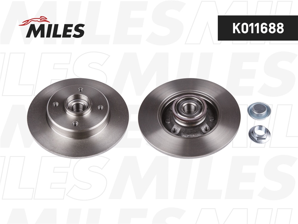 MILES K011688 Диск тормозной задний D249мм. CITROEN C3/C4/PEUGEOT 207/307 (с подшипником) (TRW DF2059BS) K011688