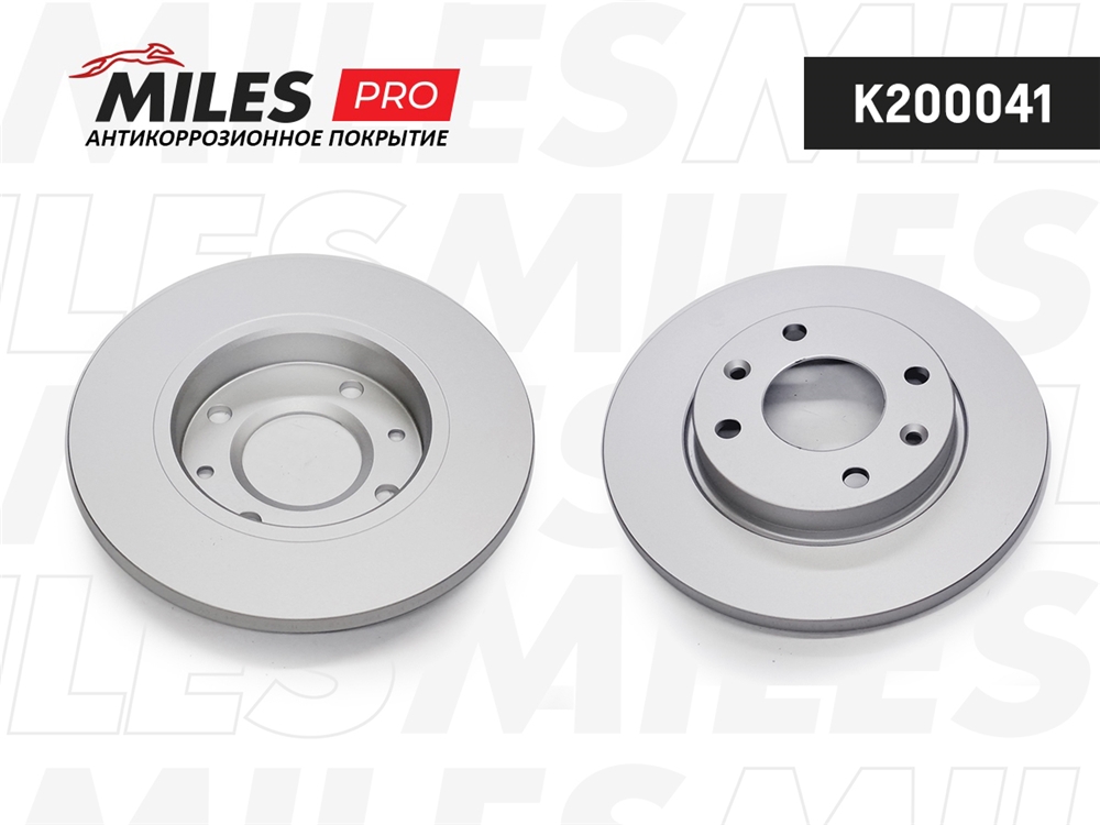 MILES K200041 Диск тормозной CITROEN XSARA 97-05/PEUGEOT 206/306 пер. не вент. (с покрытием) PRO