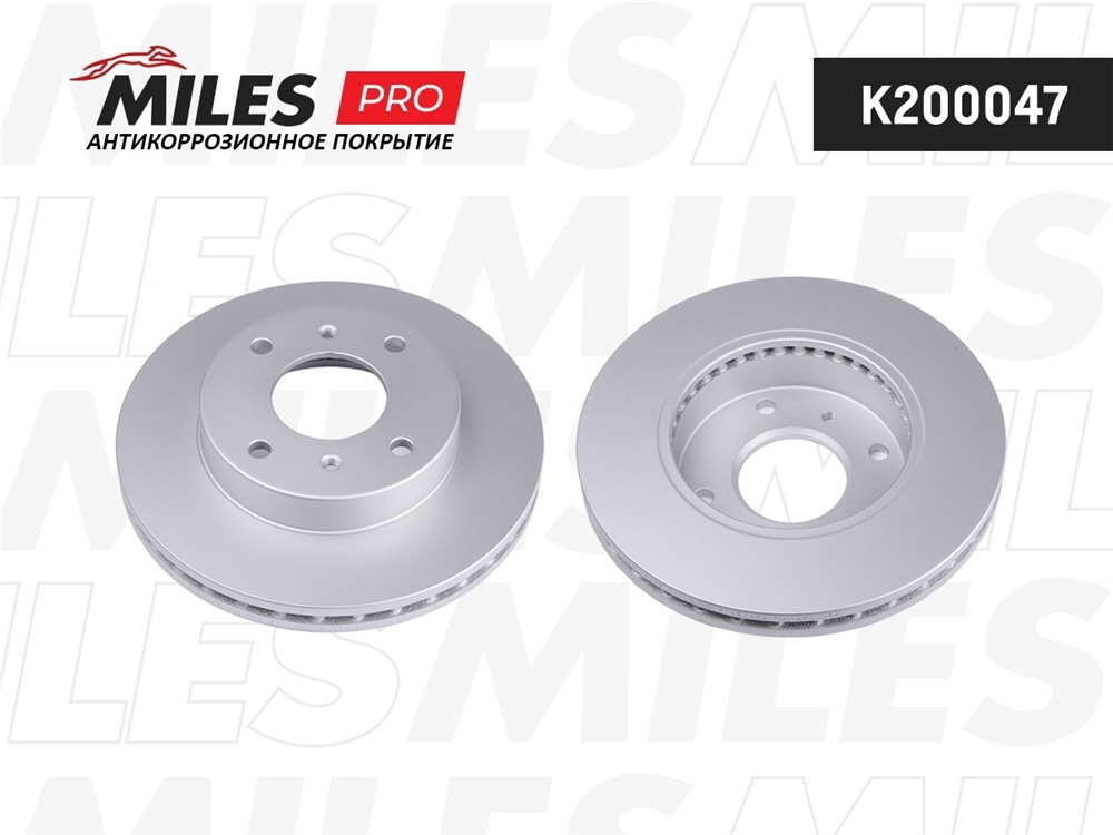 MILES K200047 Диск тормозной передний (серия PRO с антикоррозионным покрытием) D257мм. вентилируемый NISSAN ALMERA CLASSIC/N16/PRIMERA P10/P11 (R14) (TRW DF2591) K200047