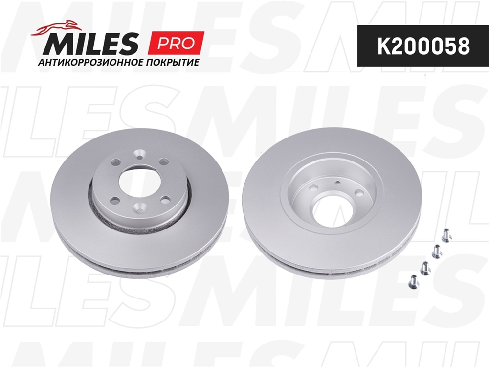 MILES K200058 Диск тормозной передний (серия PRO с антикоррозионным покрытием) D260мм. вентилируемый NISSAN MICRA 03-/NOTE 06-/RENAULT MEGANE 03-/CLIO 05- (TRW DF4364) K200058