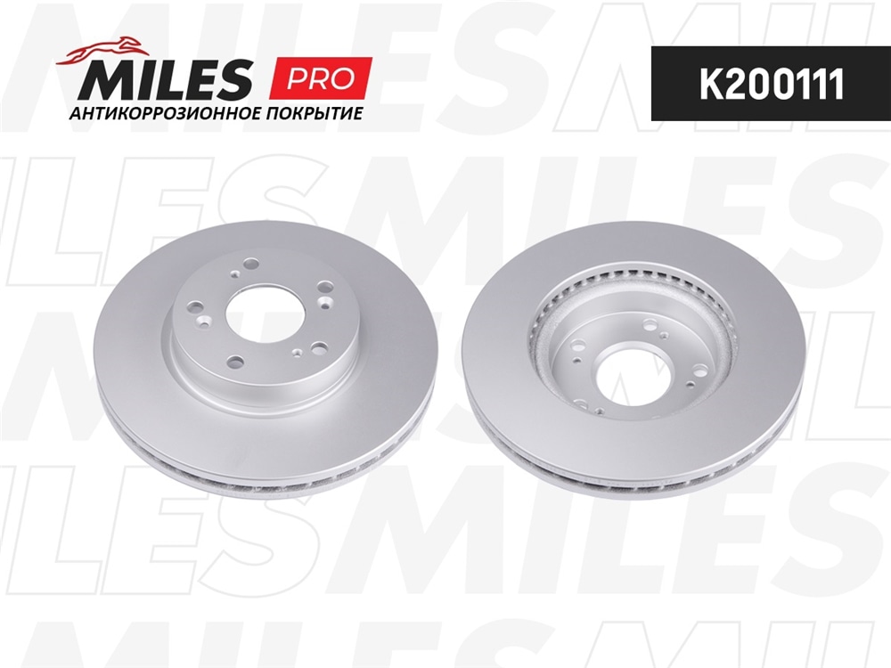 MILES K200111 Диск тормозной передний (серия PRO с антикоррозионным покрытием) D282мм. вентилируемый HONDA CIVIC 06-/FR-V 05-/STREAM 02- (TRW DF4486) K200111