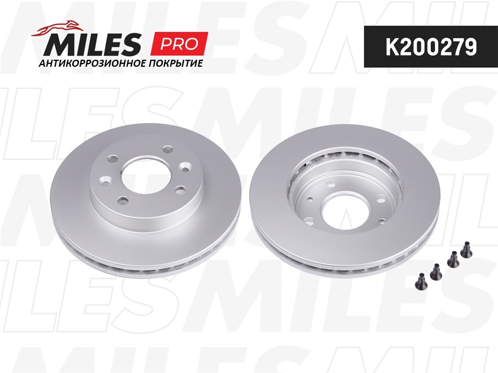 MILES K200279 Диск тормозной NISSAN KUBISTAR/RENAULT CLIO 91-/KANGOO 97-/MEGANE 96-99 перед. (с антикоррозионным п