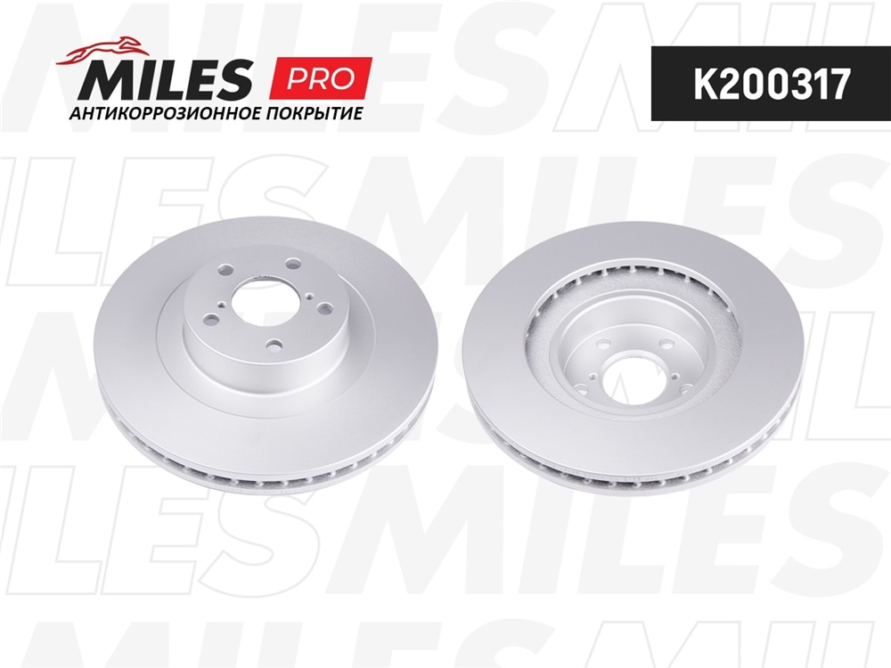 MILES K200317 Диск тормозной передний (серия PRO с антикоррозионным покрытием) D293мм. вентилируемый SUBARU FORESTER 03-/IMPREZA 94-/LEGACY 03- (TRW DF4104) K200317
