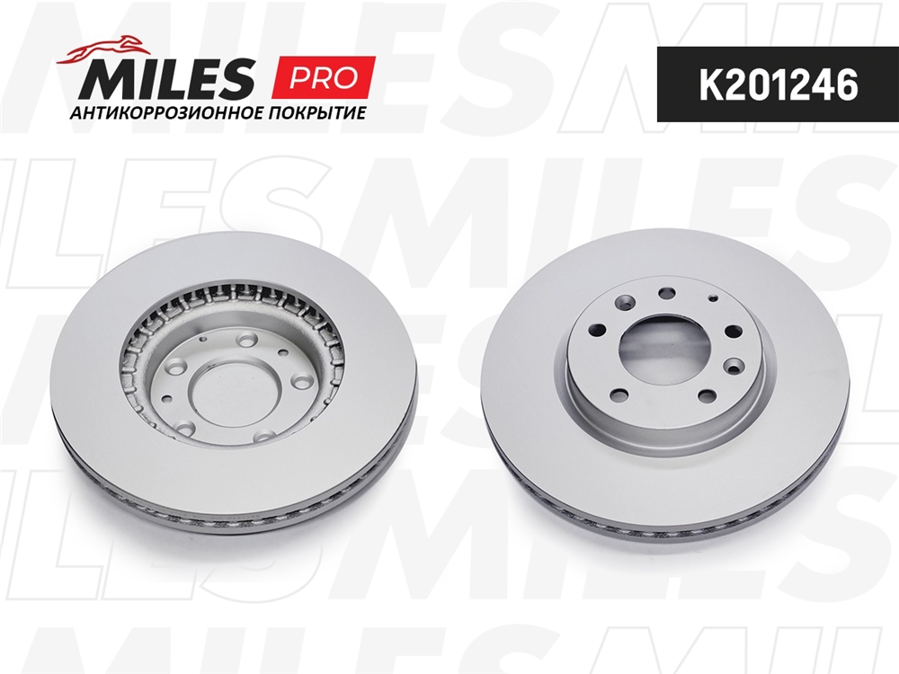 MILES K201246 Диск тормозной MAZDA CX-7 06-/CX-9 07- пер. (с покрытием) PRO