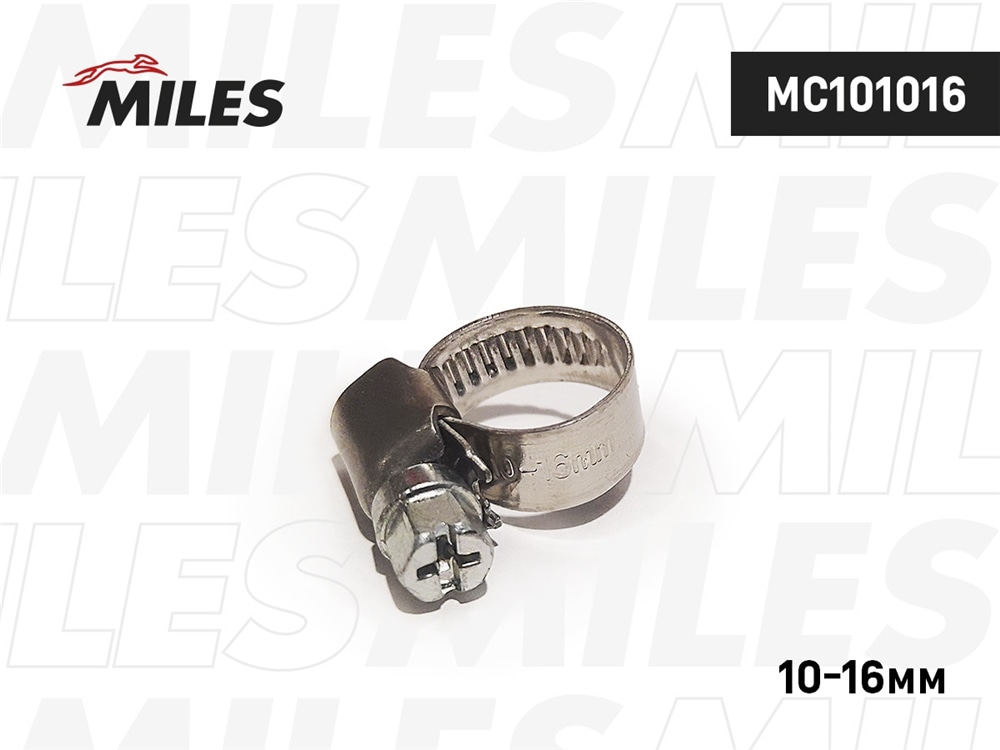 MILES MC101016 Хомут червячный 9мм 10-16мм нерж.