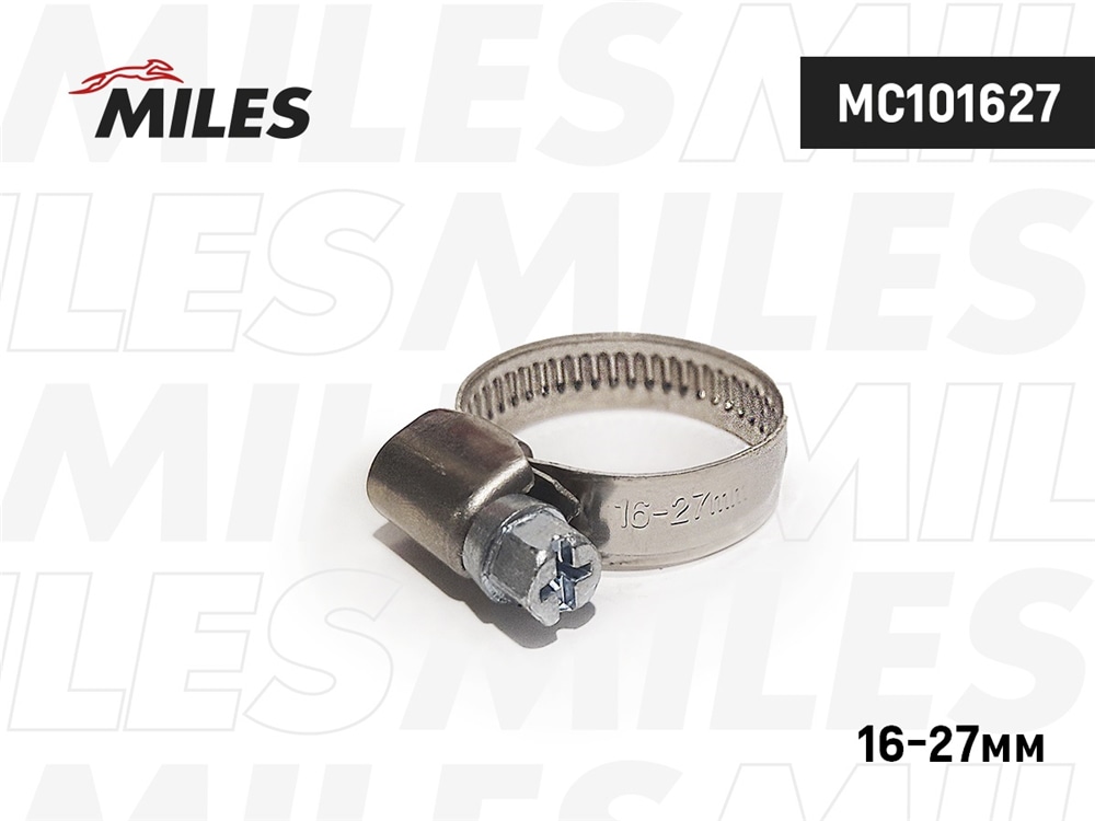 MILES MC101627 Хомут червячный 9мм 16-27мм нерж.