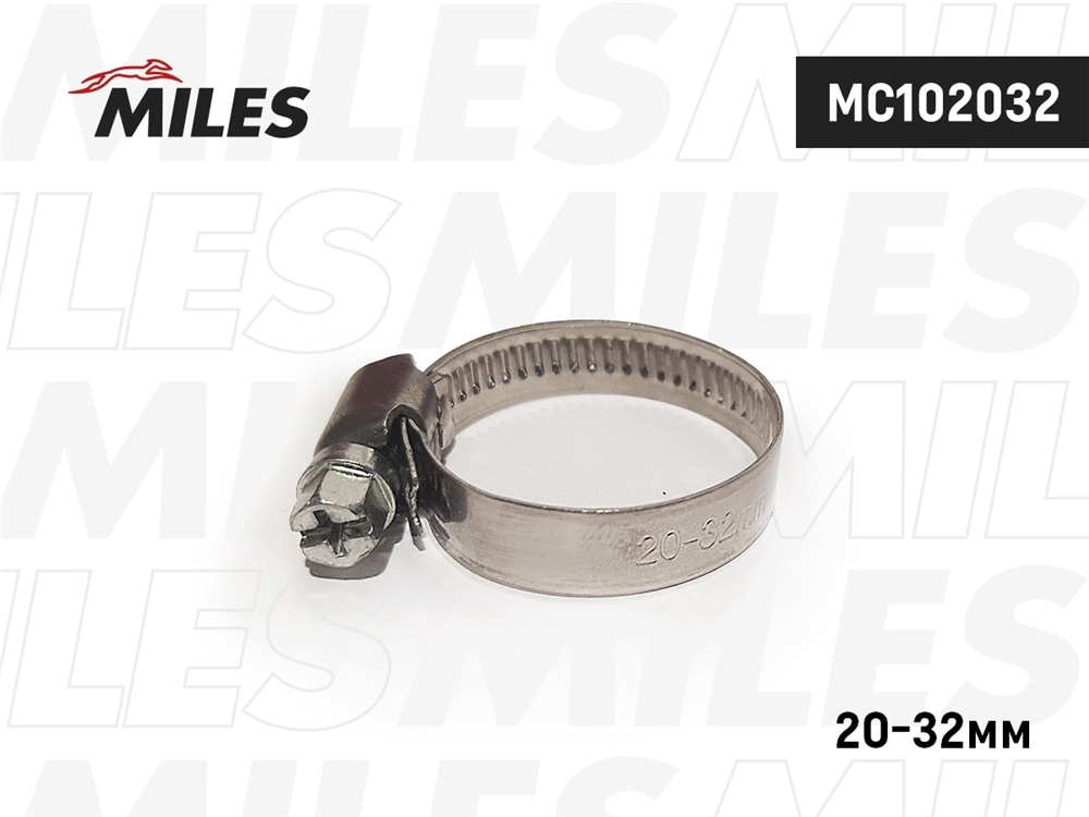 MILES MC102032 Хомут 20-32/9 мм, червячный, нерж.