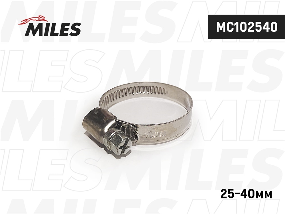 MILES MC102540 Хомут червячный 25-40/9 мм. (нержавеющая сталь) MC102540