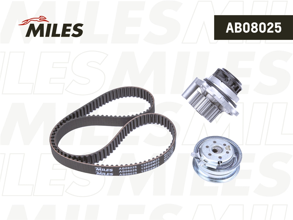 MILES AB08025 Комплект ремня ГРМ VAG 1.6 (100/102 л.с.) 95- (с помпой)