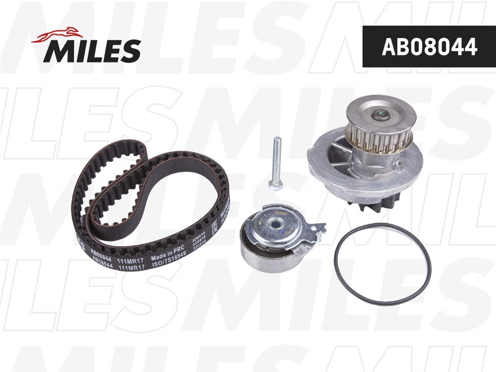 MILES AB08044 Комплект ремня ГРМ (с помпой) CHEVROLET AVEO/LANOS 1.4/1.5 8V 97- AB08044