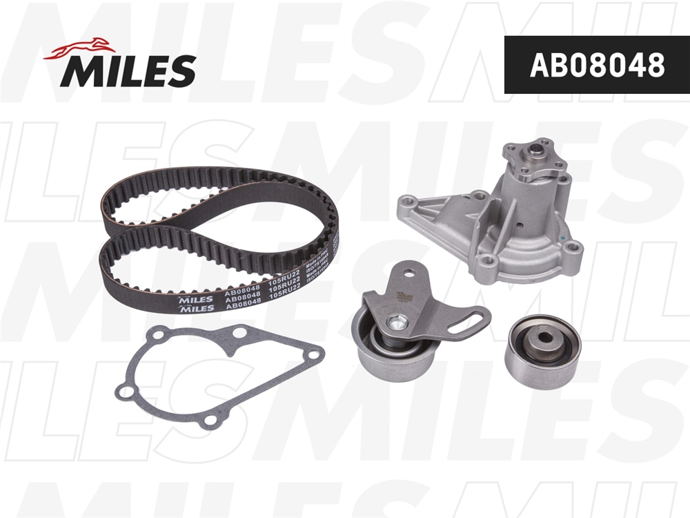 MILES AB08048 Комплект ремня ГРМ KIA/HYUNDAI 1.4/1.5/1.6 95- (с помпой)