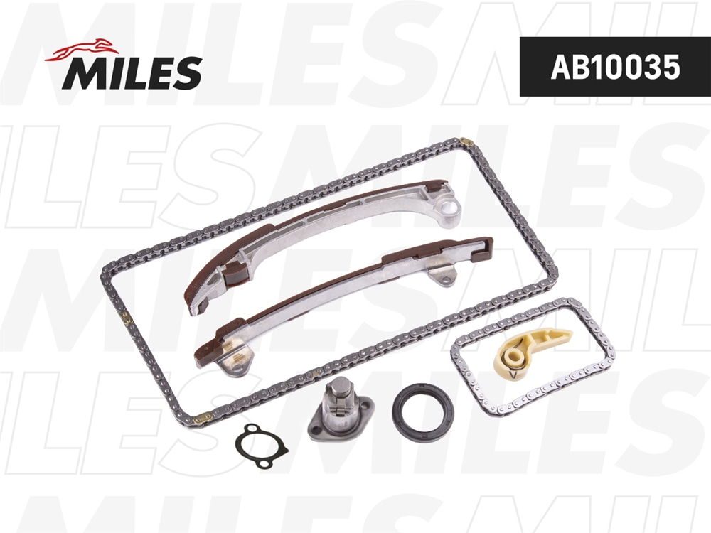 MILES AB10035 Комплект цепи ГРМ TOYOTA AVENSIS 2.0i/2.4i 16V 1AZFE/2AZFE 01- без звезды