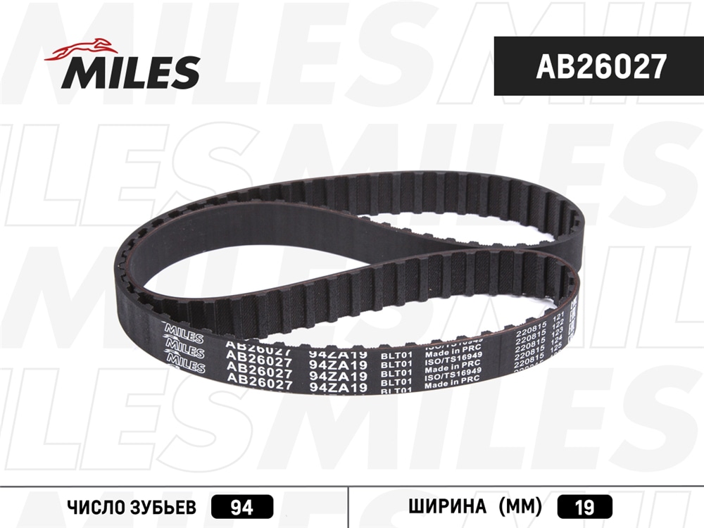 MILES AB26027 Ремень ГРМ TOYOTA 1.6 87-94 (94X19)