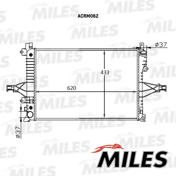 MILES ACRM062 Радиатор VOLVO S60 2.0-2.5 / S80 2.0-2.9 / XC70 2.4-2.5 A/T(мех. Сборка) 98-