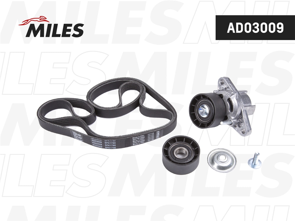 MILES AD03009 Комплект ремня приводного RENAULT LOGAN/SANDERO 1.4/1.6 +A/C