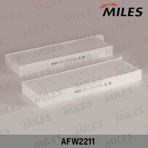 MILES AFW2211 Фильтр салона CITROEN BERLINGO/С4/PEUGEOT PARTNER 08- (упак.2шт.)