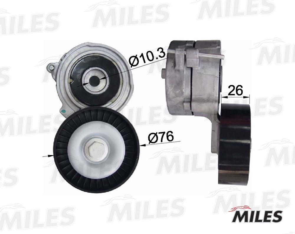 MILES AG00043 Натяжитель ремня приводного VAG AUK/BDW/BDX/BKH/BPK/BYU/CALA